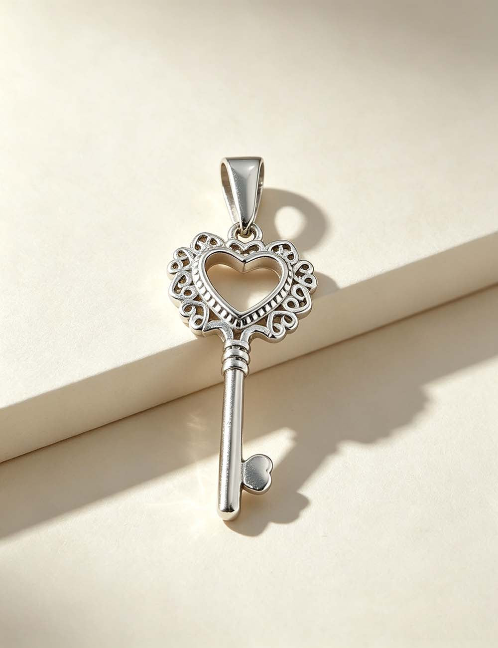 Ladies Heart Key Cross Gold Plated Pendant Charms