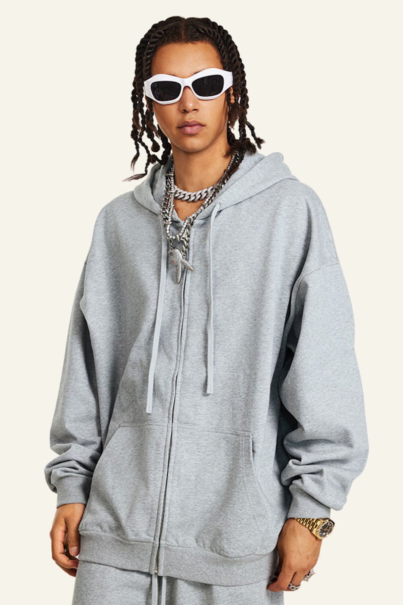 Fall Clothing Pure color terry cloth hooded sweatshirt