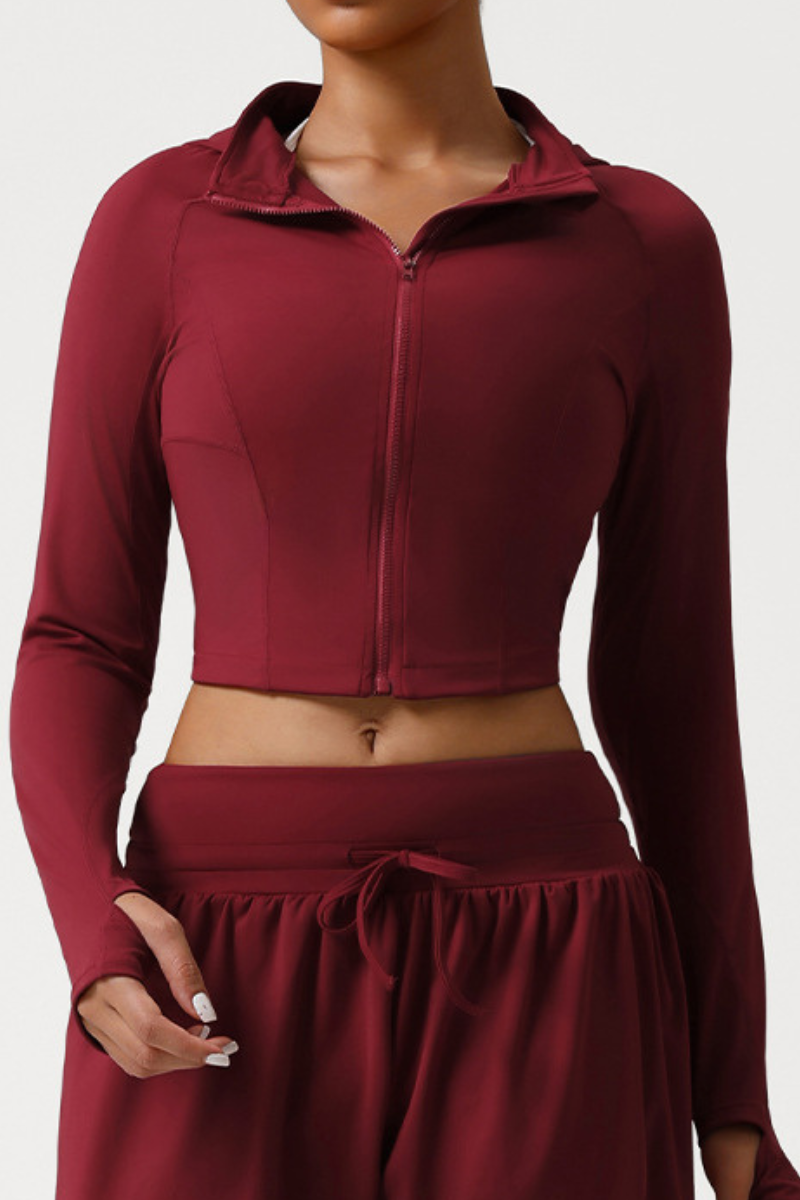 Women's Running Mock Neck Slim Long Sleeve Yoga Top