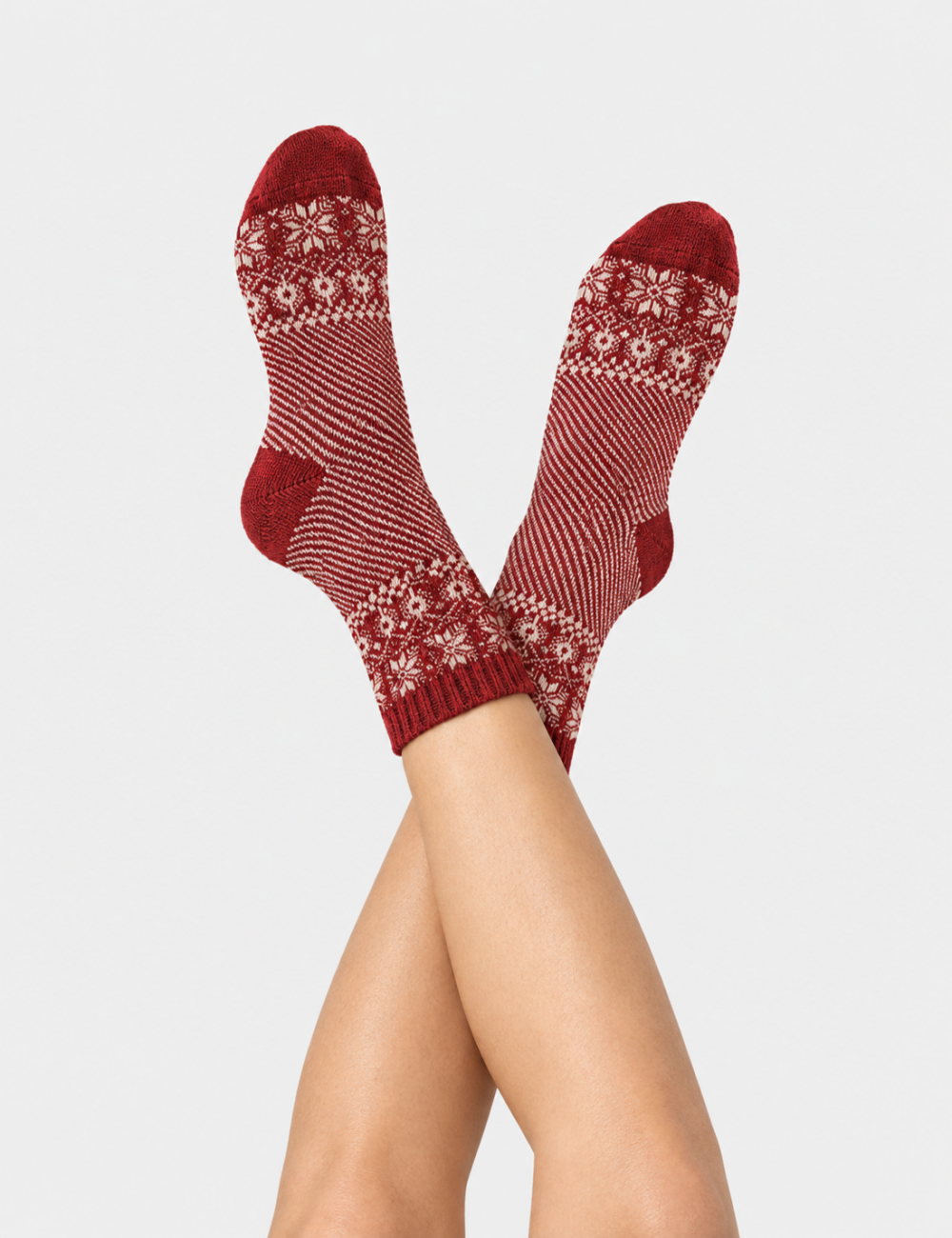 Ladies Christmas Wool Blend Thickened Mid Calf Socks