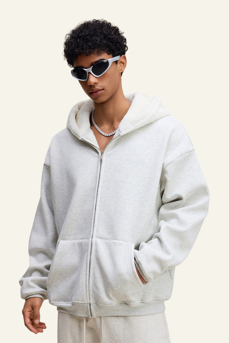 Men's Fall Clothing Streetwear Brand Fleece Hoodie Jacket