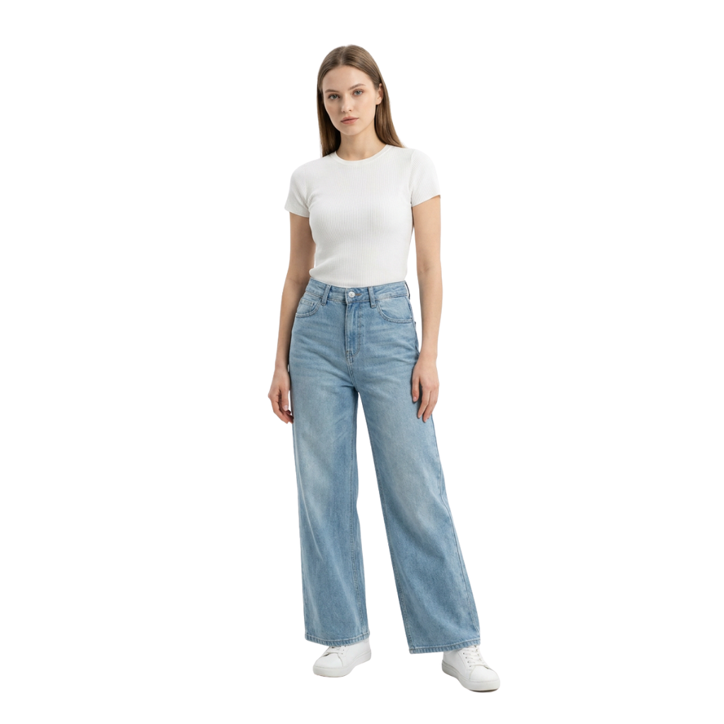 Women's High Waist Wide Leg Jeans