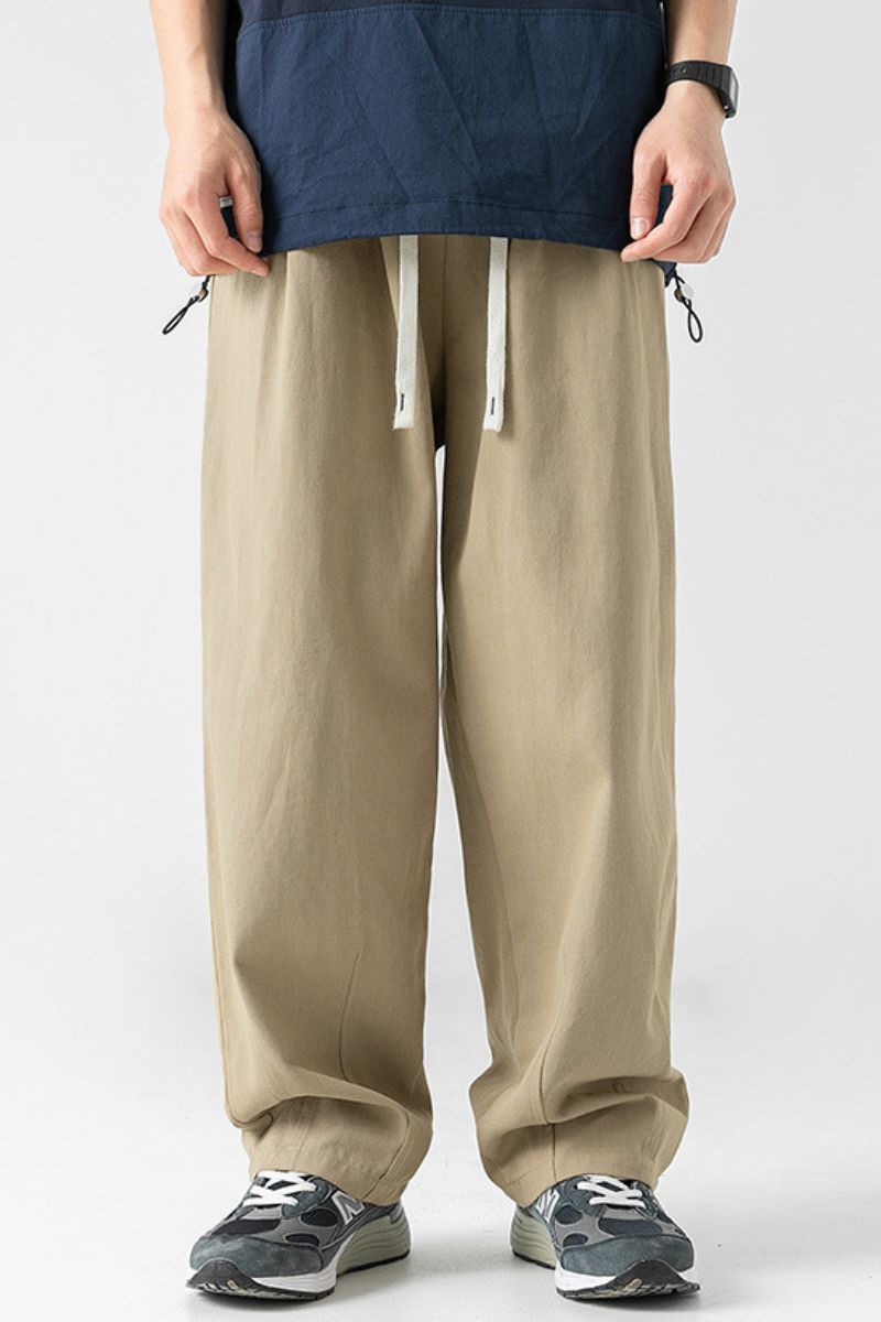 Men's Spring Japan Draped Double Pleated Fleece Pants