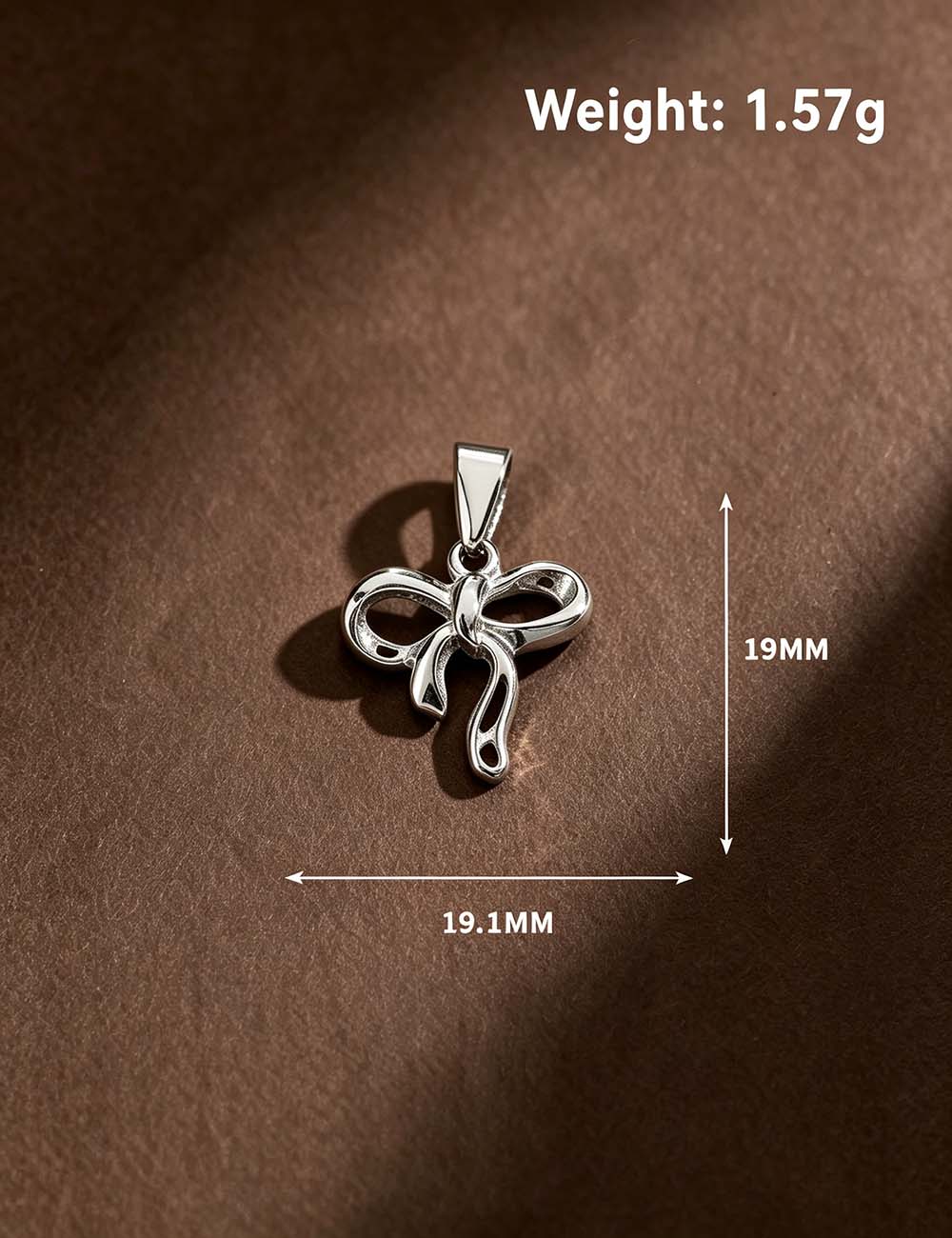 Ladies Vintage Coquette Bow Ribbon Flower Charm Pendant