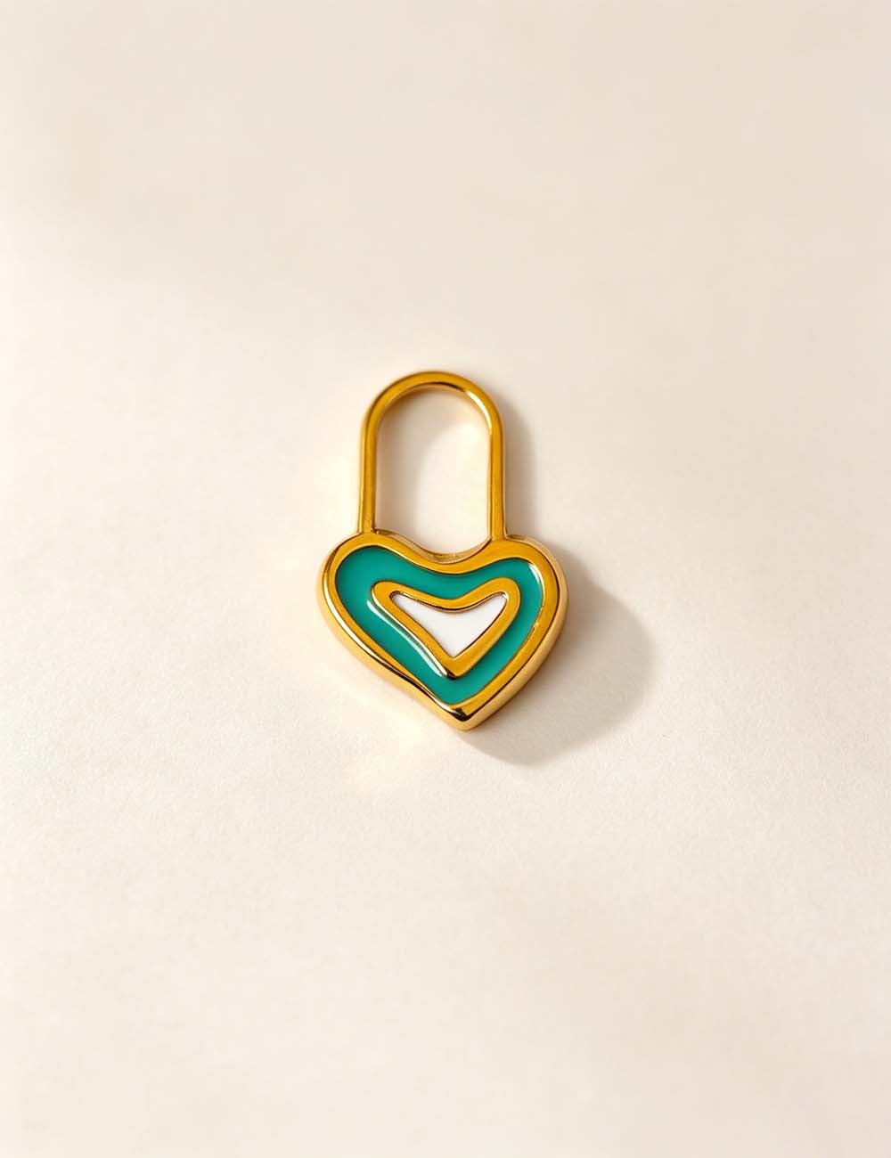 Ladies Color Block Geometric Heart Pendant Charms