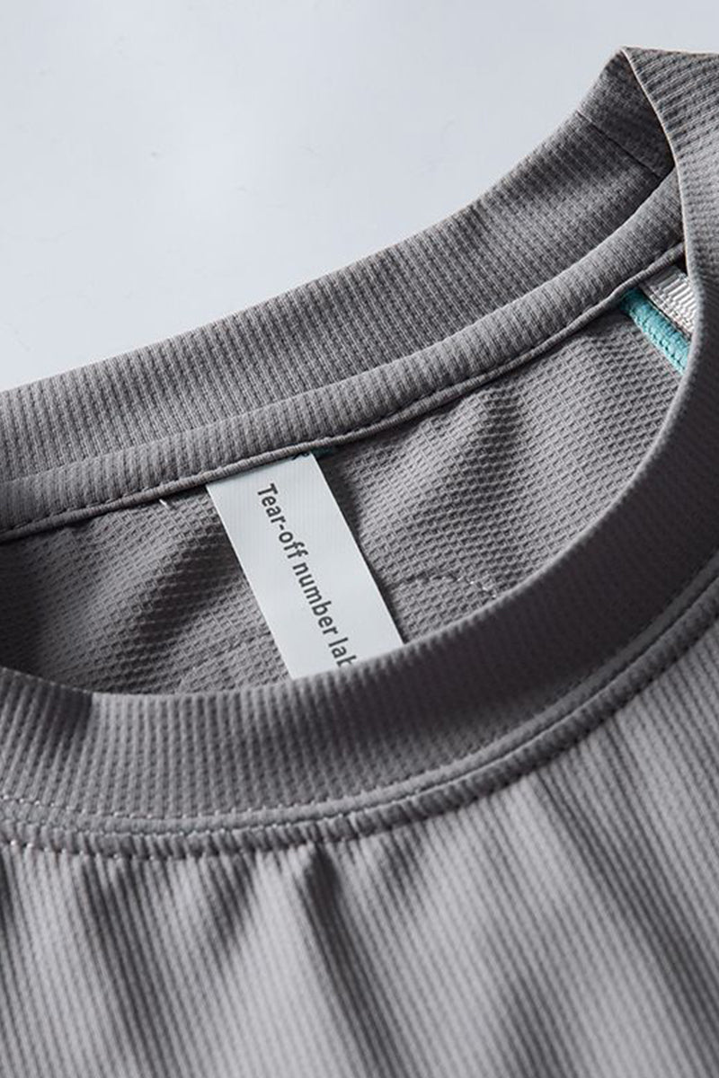 Women Fall Clothing Contrast Stitch Crew Neck Long Top