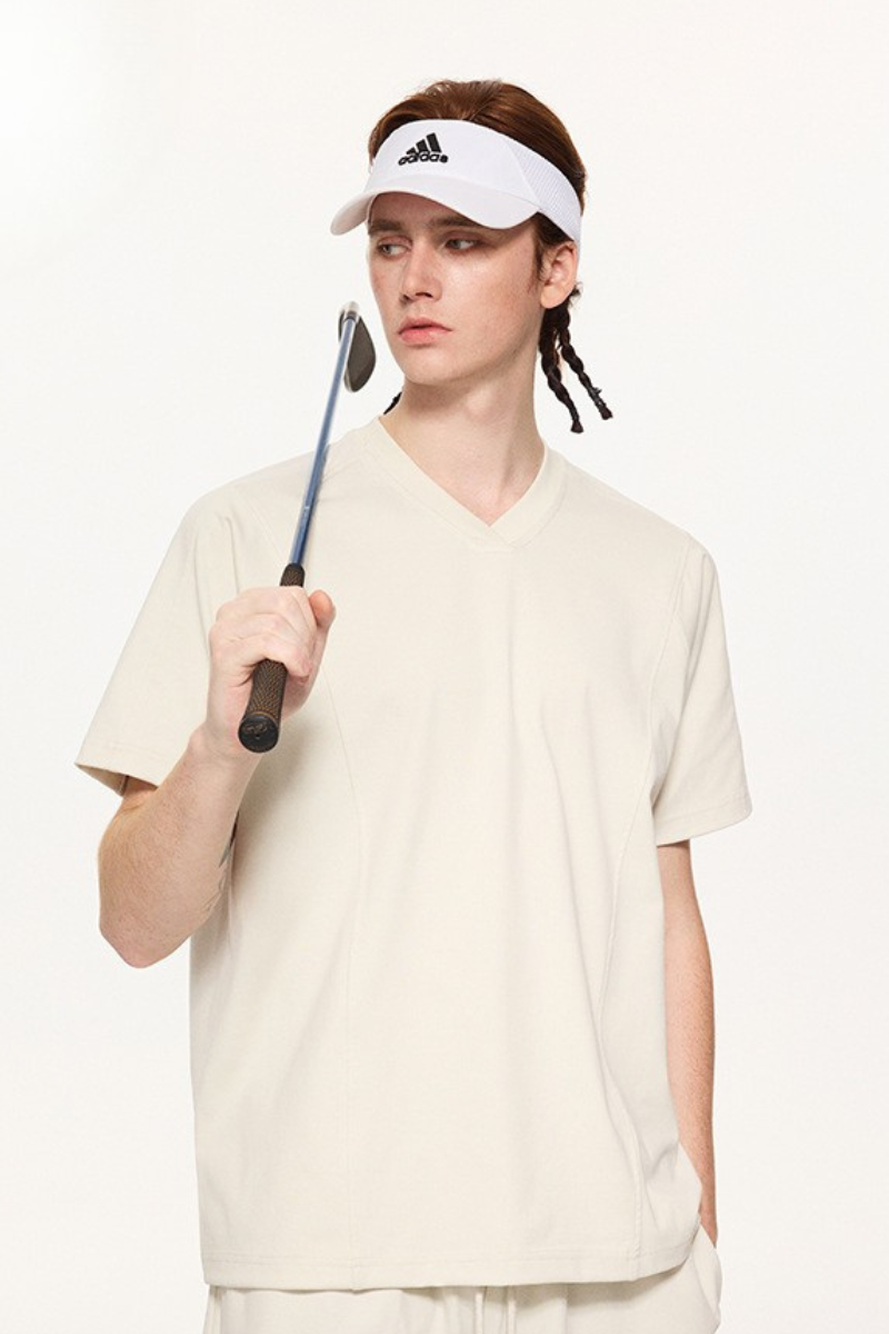 Men's Summer 240g Mesh V-Neck Breathable Tee