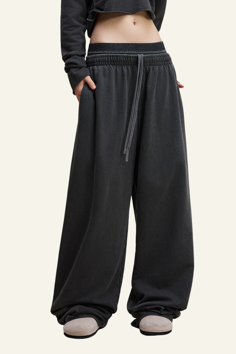 Women's Fall Clothing -Washed Cotton Straight-Leg Pants