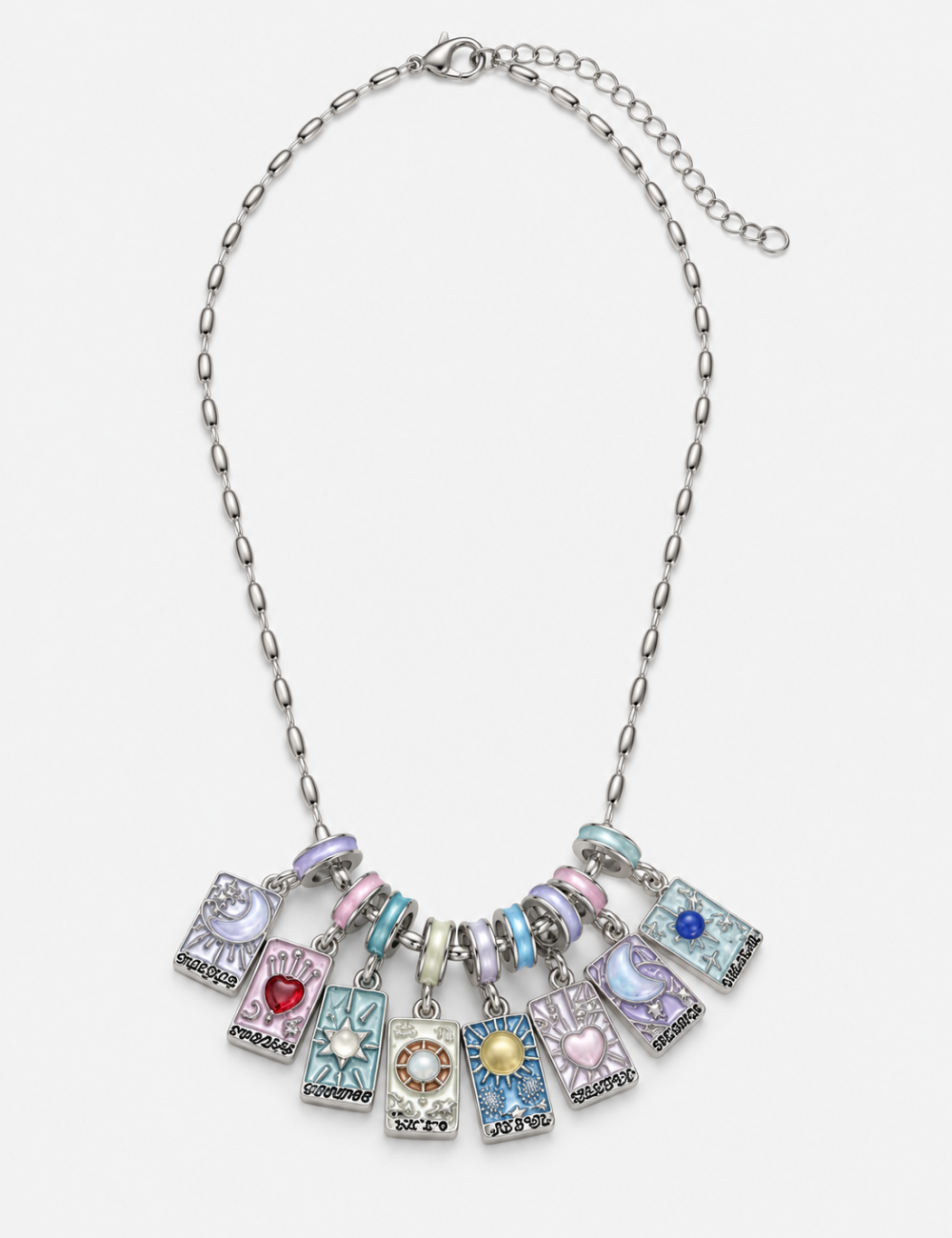 Ladies Y2K Grunge Tarot Moon Charm Chain Necklace