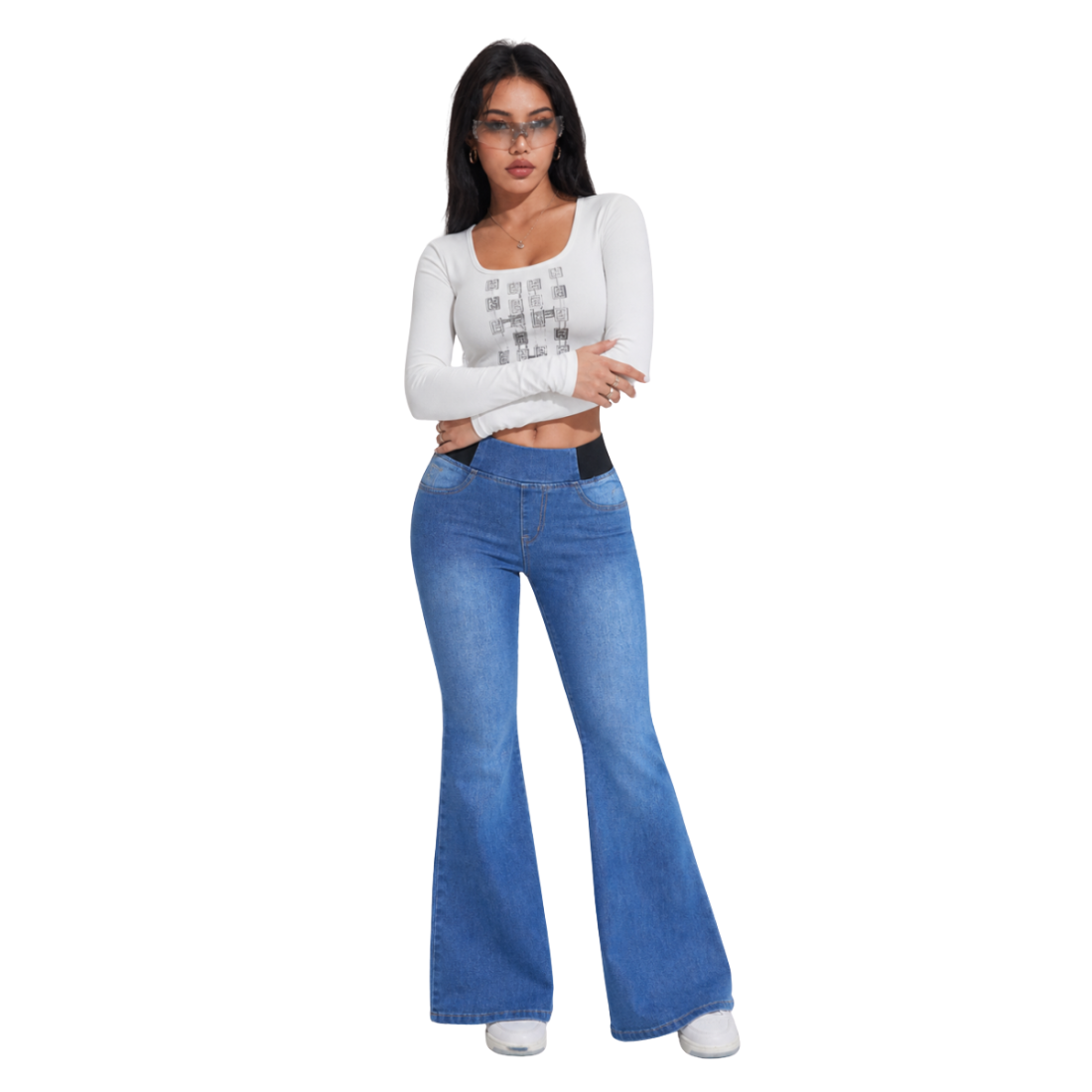 Women's High Waist Stretch Flare Jeans