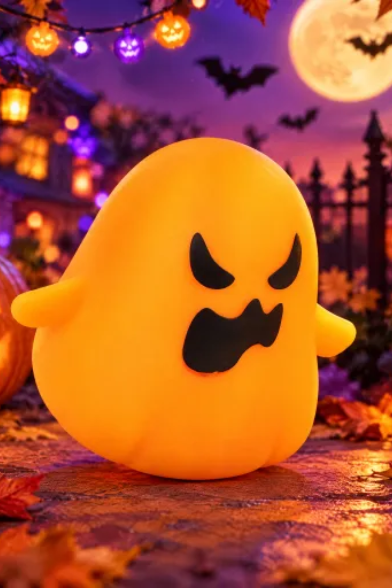 Unisex Fall Halloween Light Up Ghost TPR Squishy Toy