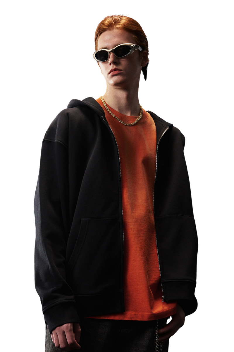 Men's Spring Summer 360g Solid Terry Zip Hoodie