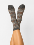 Ladies Nordic Geometric Crew Socks