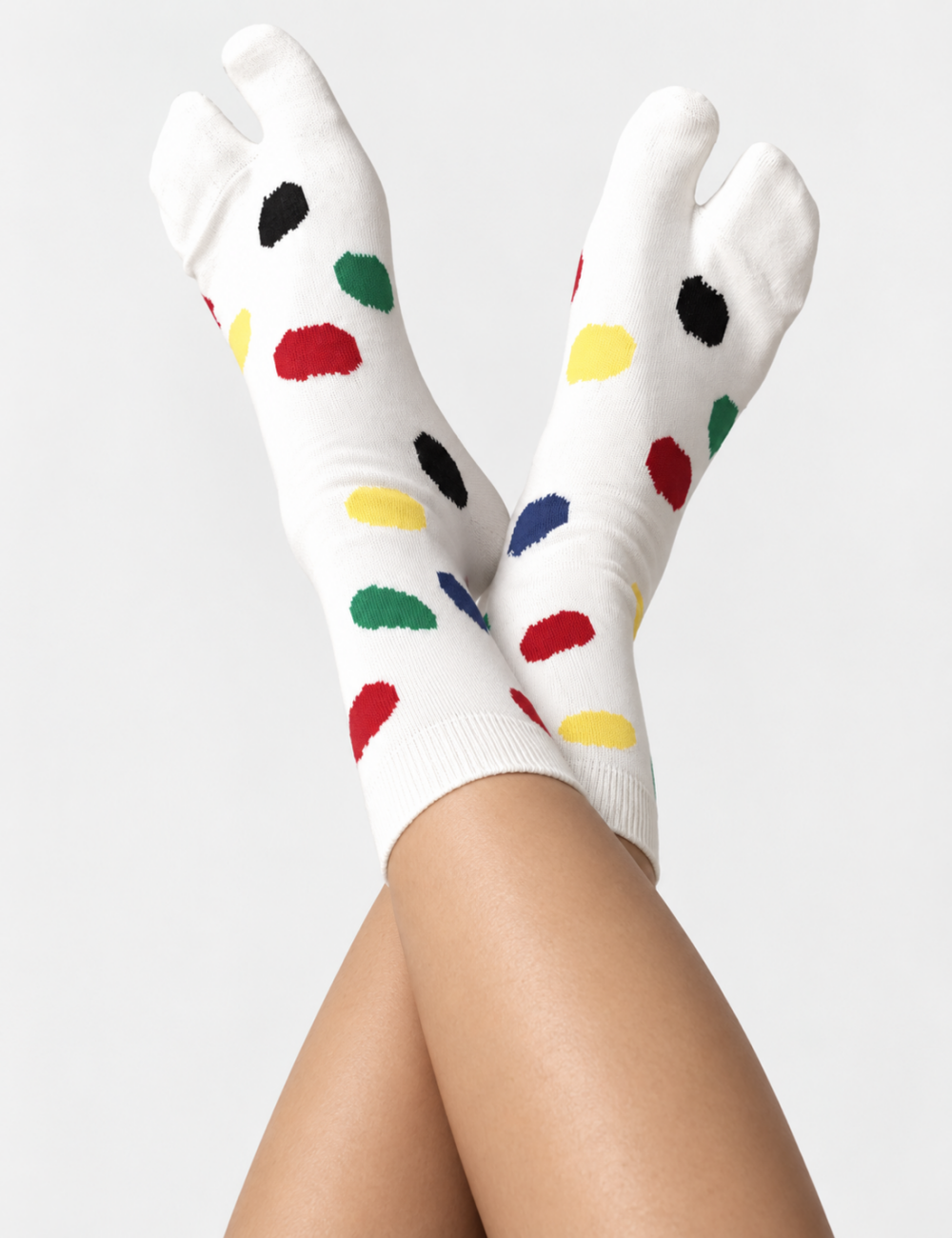 Ladies Colorful Polka Dot Split Toe Socks