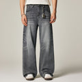 Men's Spring Gray Gradient Cat Whisker Denim Jeans