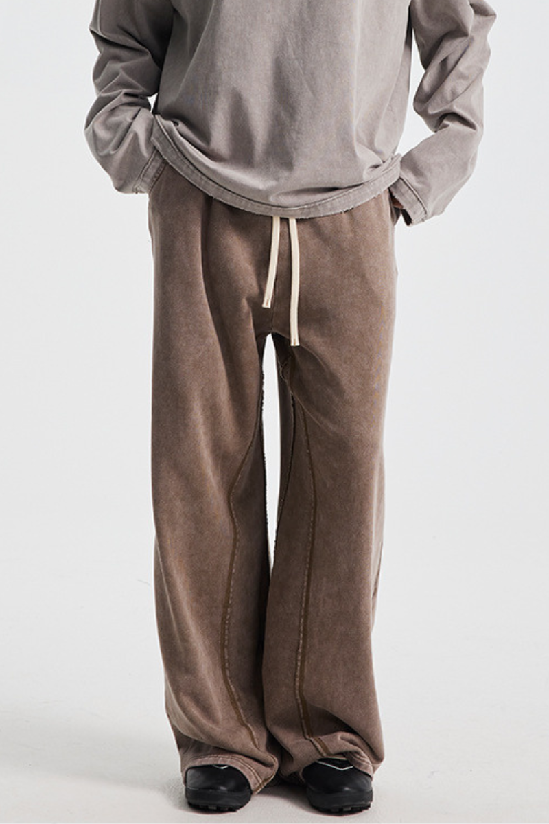 Men's Fall Clothing Cotton - Raw-Edge Patchwork Pants
