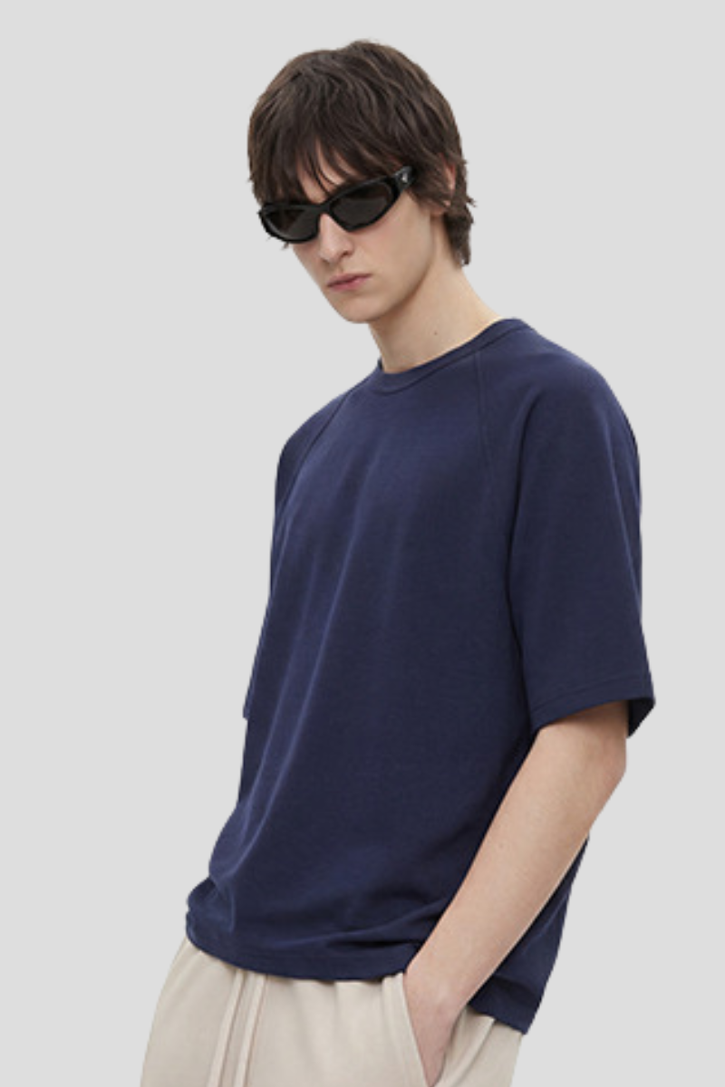 Men's 300g Cotton Raglan Stitch Texture Tee