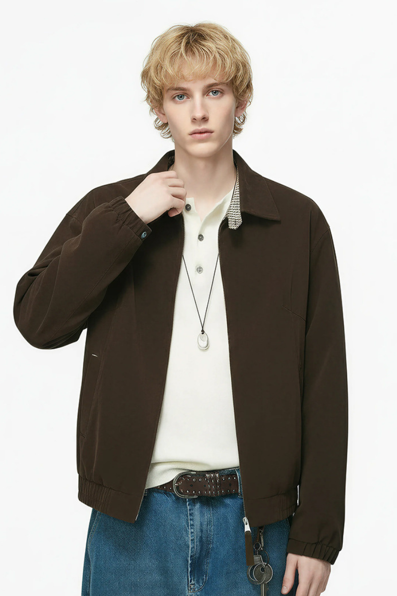 Unisex Spring Check Patchwork Barn Cleanfit Cropped Jacket