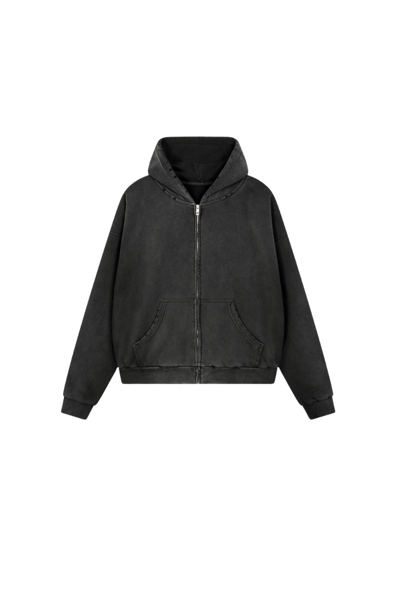 Unisex Fall Clothing Acid Wash Boxy Cropped Hoodie