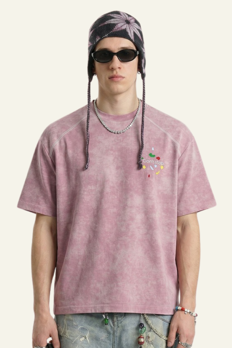Men's Streetwear Vintage Heart Pattern T-shirt