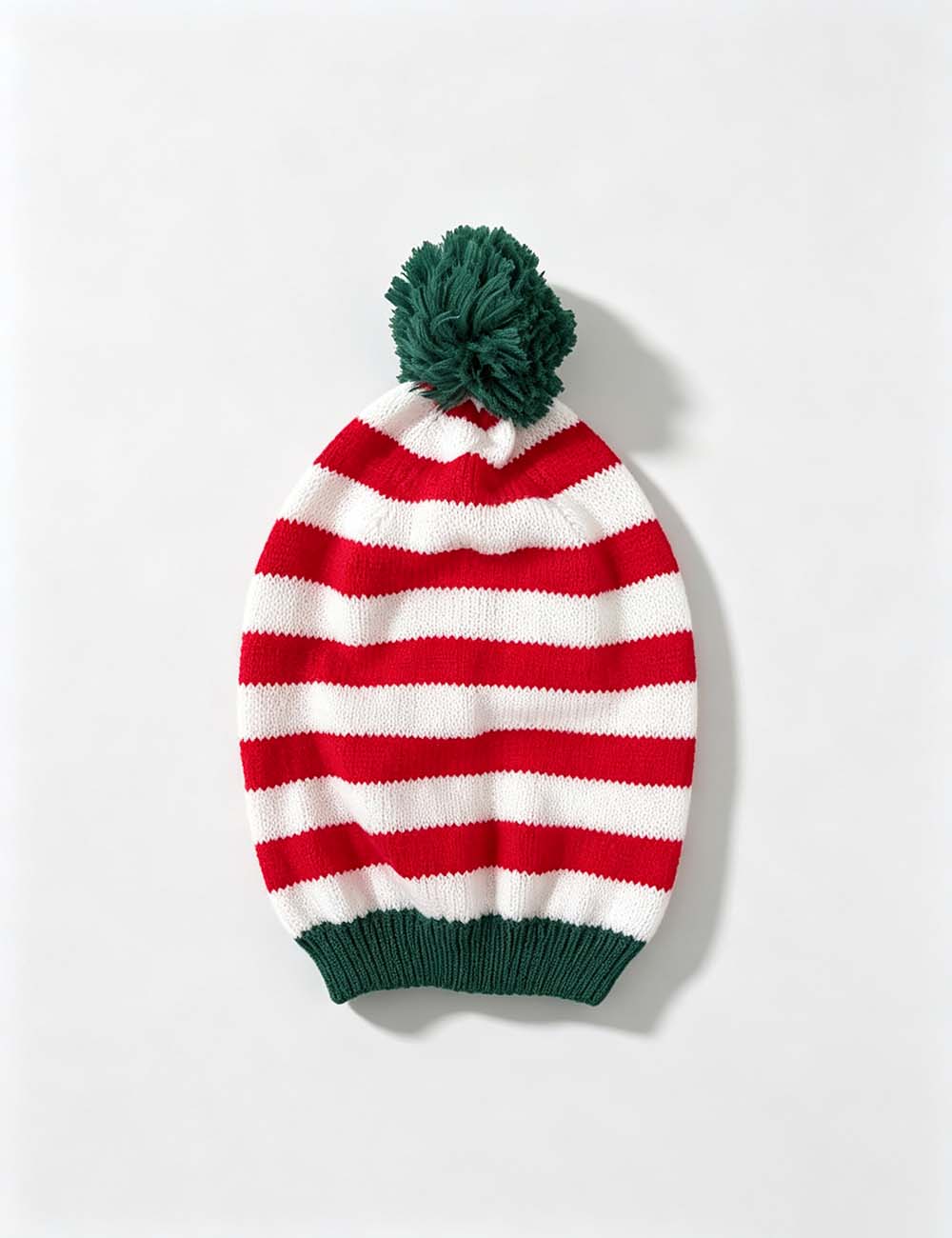 Ladies Holiday Casual Striped Pom Beanie Hat