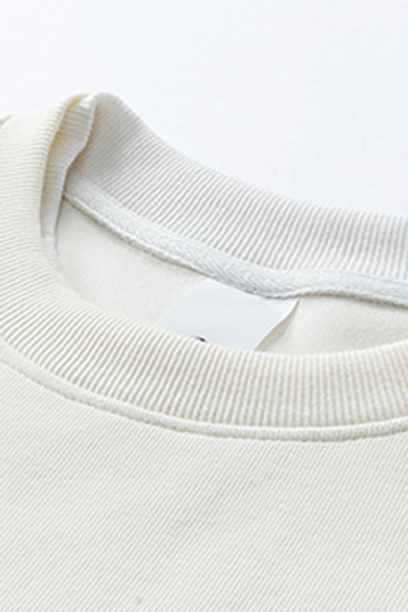 Men's Fall Clothing Layered Snap-Button Crew Sweatshirt