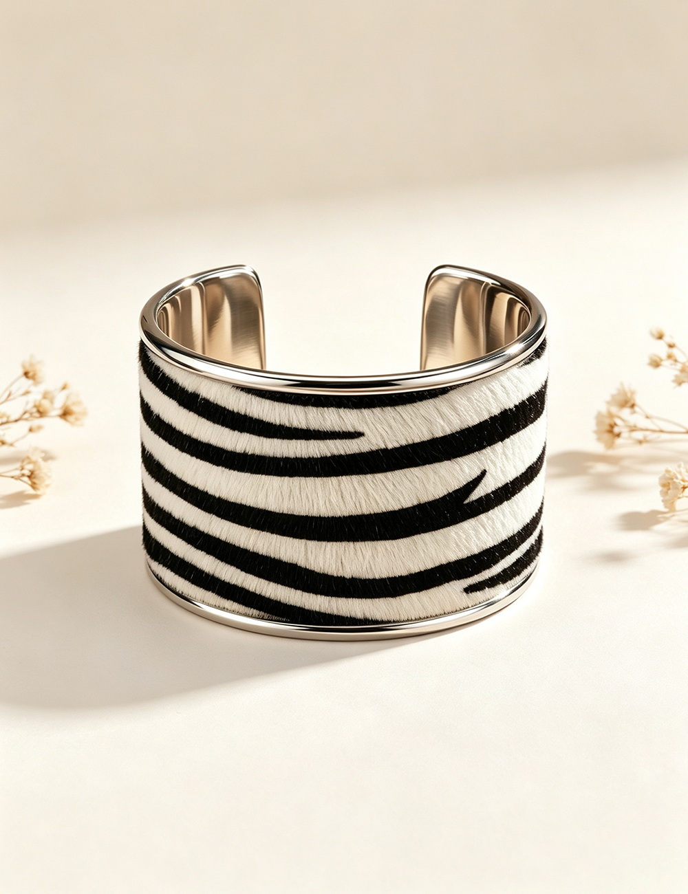 Ladies Punk Animal Print Metal Wide Cuff Bracelet