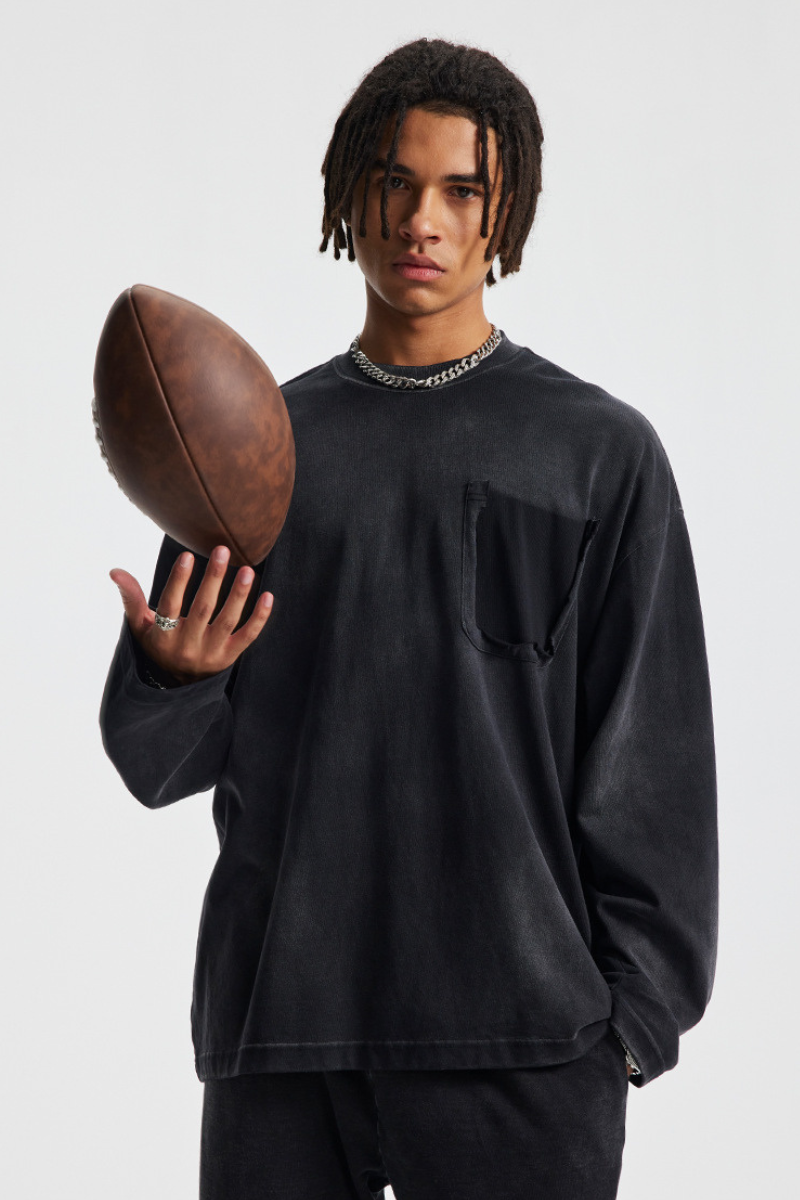 Men's Fall Clothing Cotton Gradient Long Sleeves T-shirt