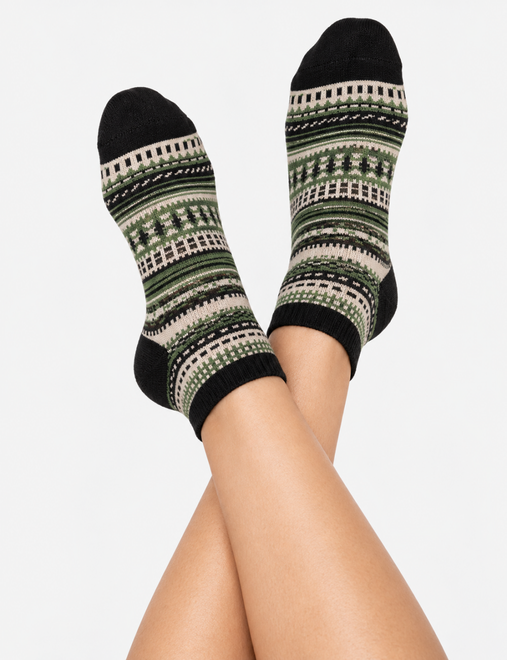 Ladies Vintage Ethnic Geometric Ankle Socks