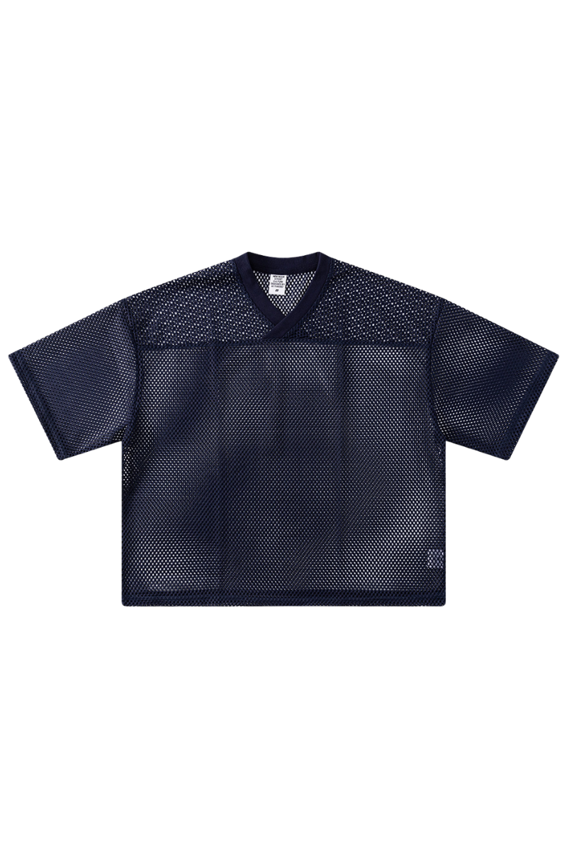 Unisex Summer Retro Mesh Boxy Print Loose Tee