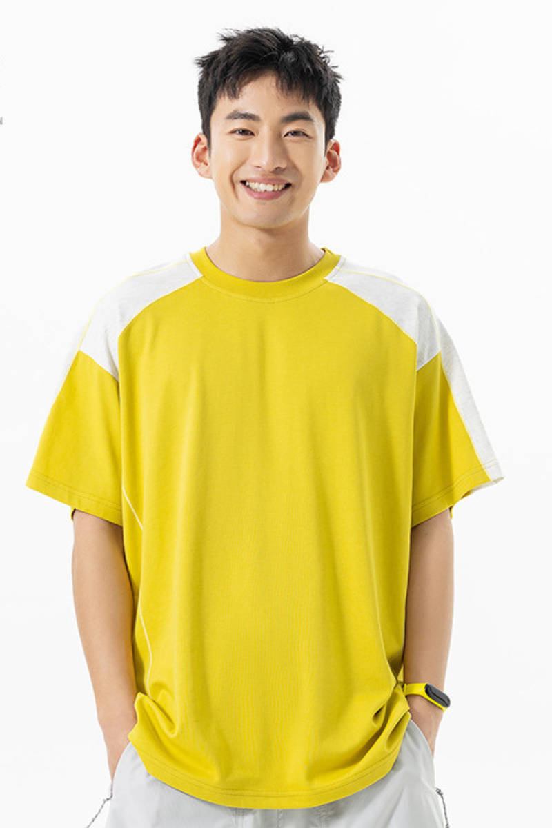 Men's Summer Street Quick Dry Colorblock Loose Cooling Tee