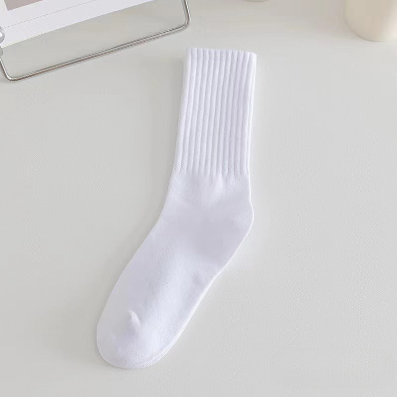 Ladies Rib Cuff Solid Color Over Ankle Socks SKASC4180