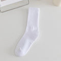Ladies Rib Cuff Solid Color Over Ankle Socks SKASC4180