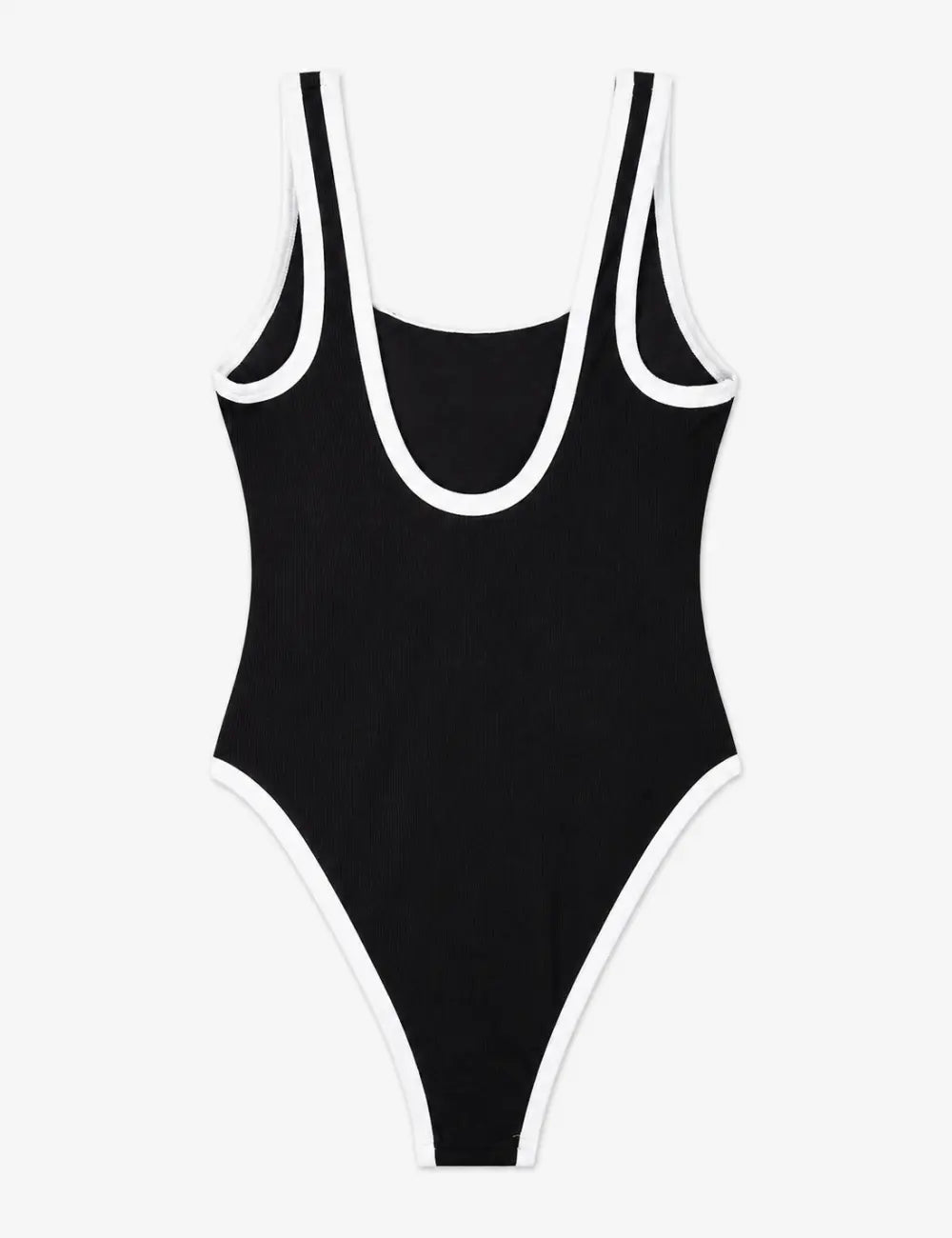 Ladies Contrast Trim Front Button Accent One Piece Swimsuit