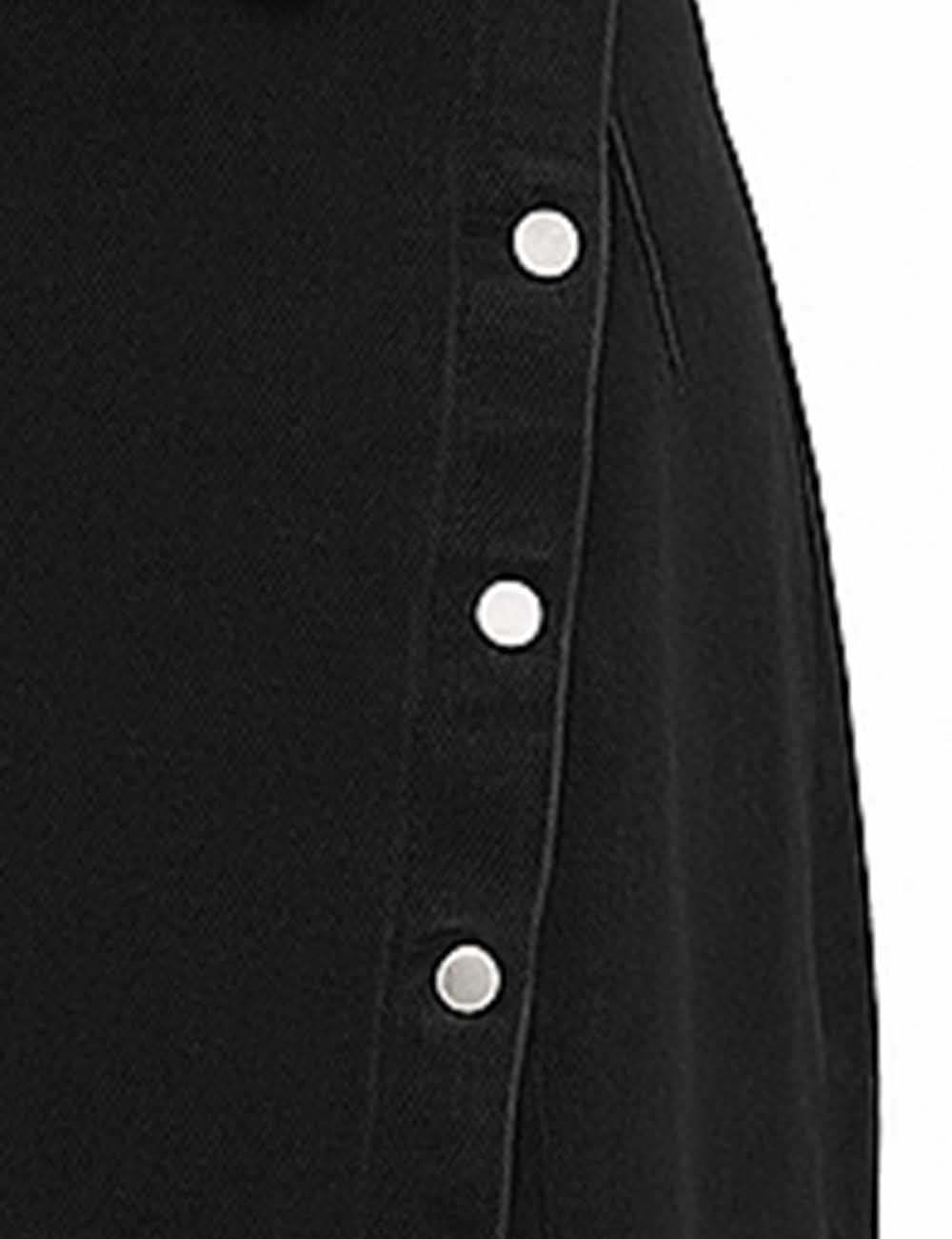 Ladies V-Neck Button Front Denim Vest & Midi Skirt 2PCS Set