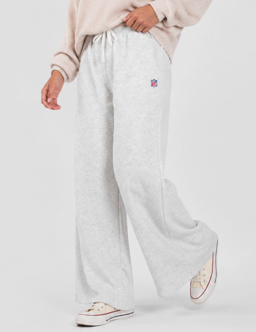 Ladies Team Graphic Embroideries Straight-Cut Legs Sweatpants