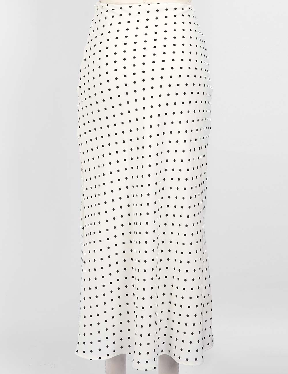 Ladies Chic Polka Dot Color Block Maxi Skirt