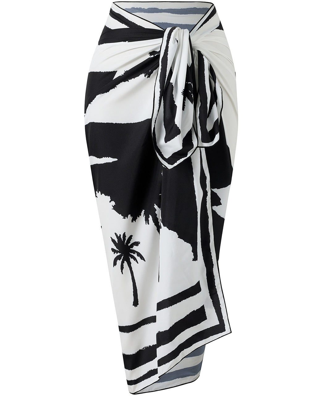 Ladies Palm Print Beach Sarong Wrap Tie Swim Cover Up