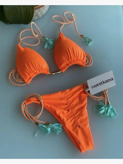 2-Piece Color Block Bikini Set Swimsuit 8BK3WST42