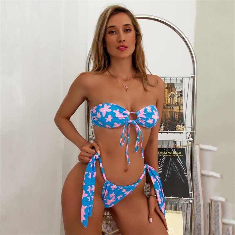 2-Piece Floral Print Bikini Swimsuit Y43