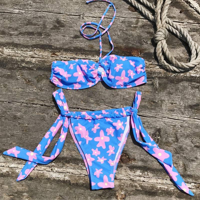 2-Piece Floral Print Bikini Swimsuit Y43
