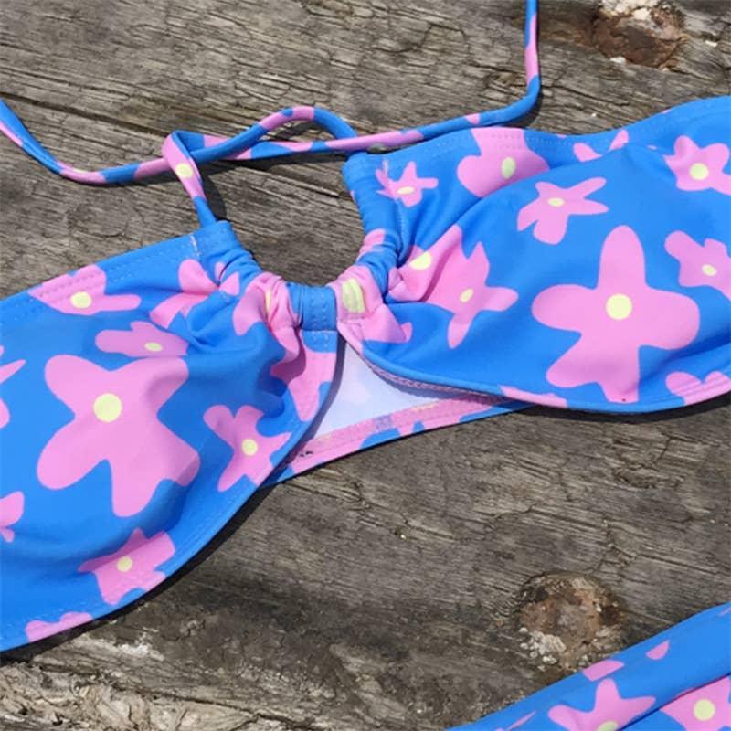 2-Piece Floral Print Bikini Swimsuit Y43