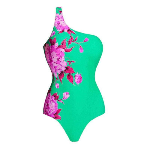 2 Piece Floral Print One Piece Swimwear with Cover Up Y20