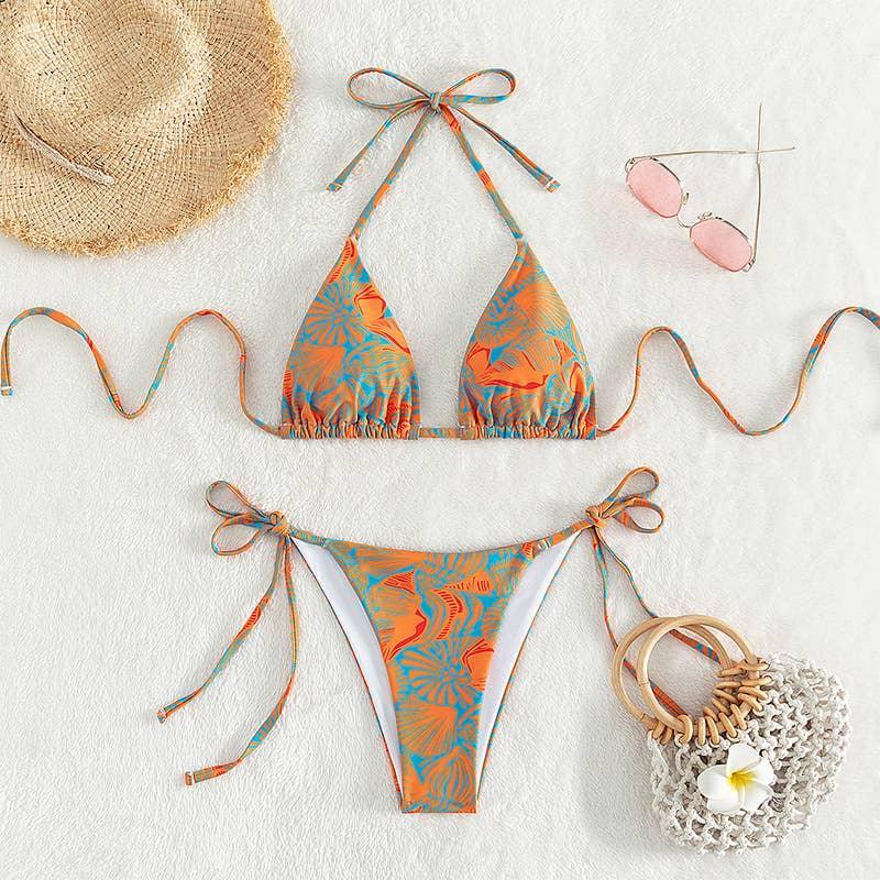 2 Piece Flower Print Bikini Swimsuit 2682