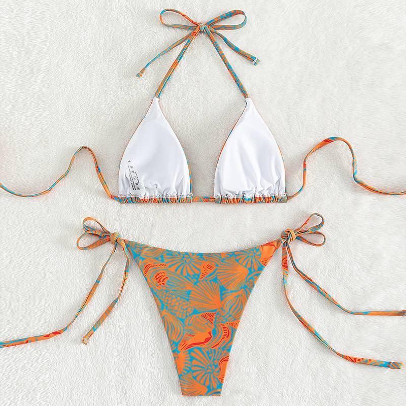 2 Piece Flower Print Bikini Swimsuit 2682