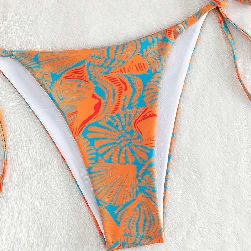 2 Piece Flower Print Bikini Swimsuit 2682