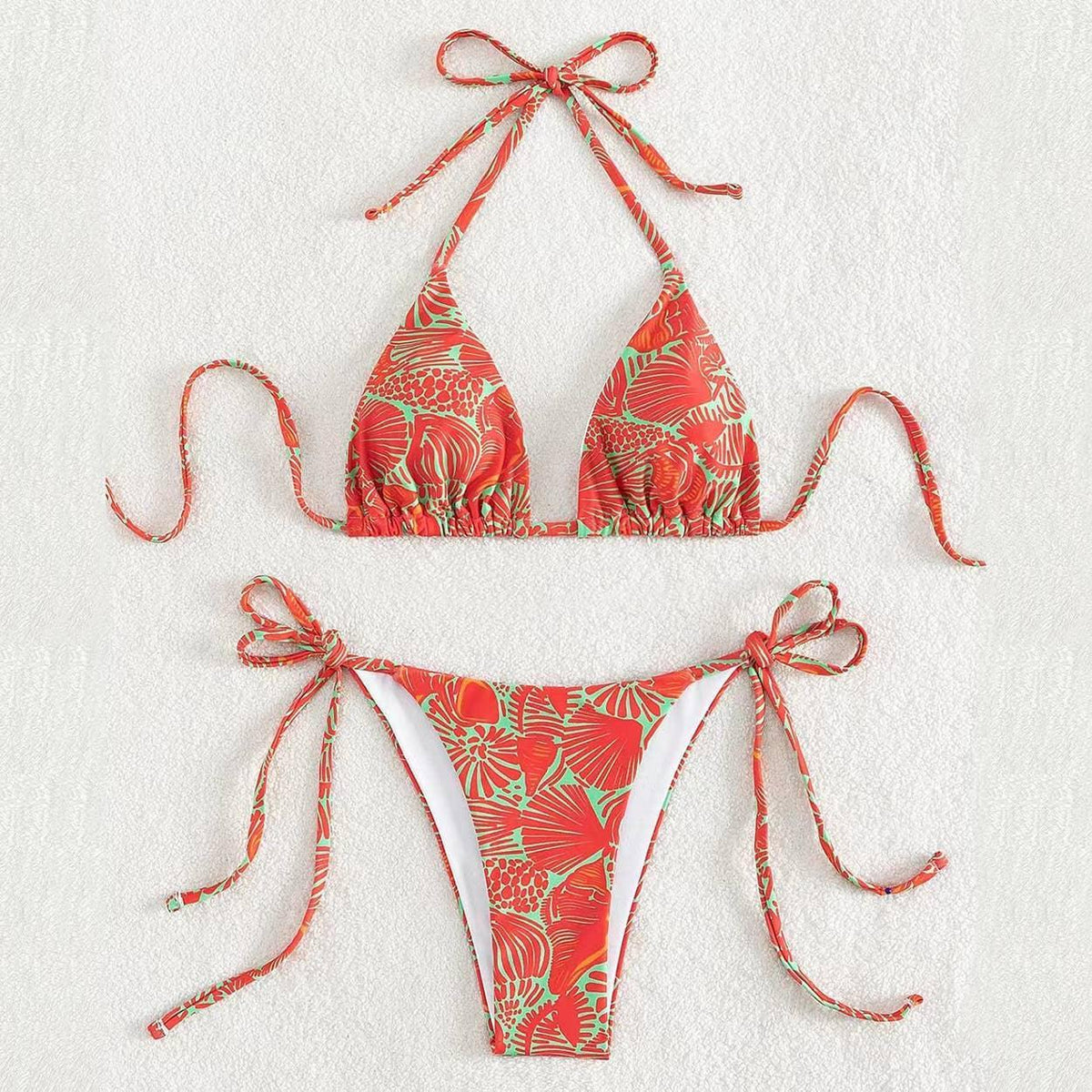 2 Piece Flower Print Bikini Swimsuit 2682