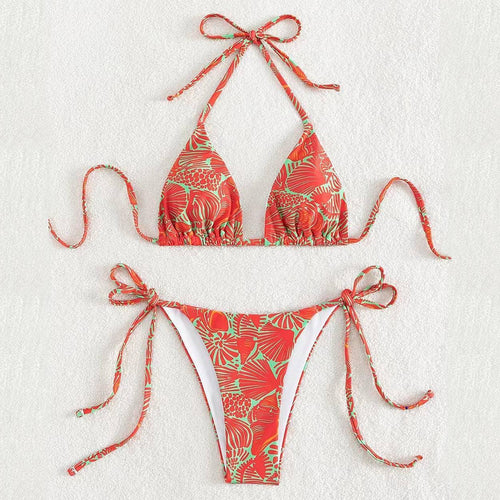 2 Piece Flower Print Bikini Swimsuit 2682