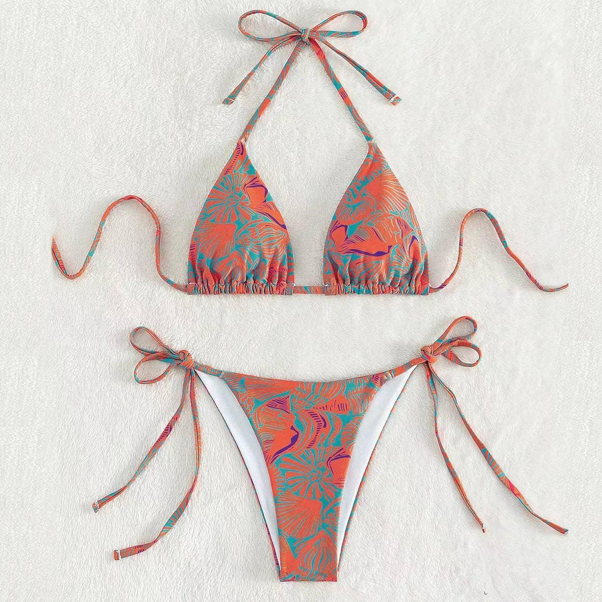 2 Piece Flower Print Bikini Swimsuit 2682