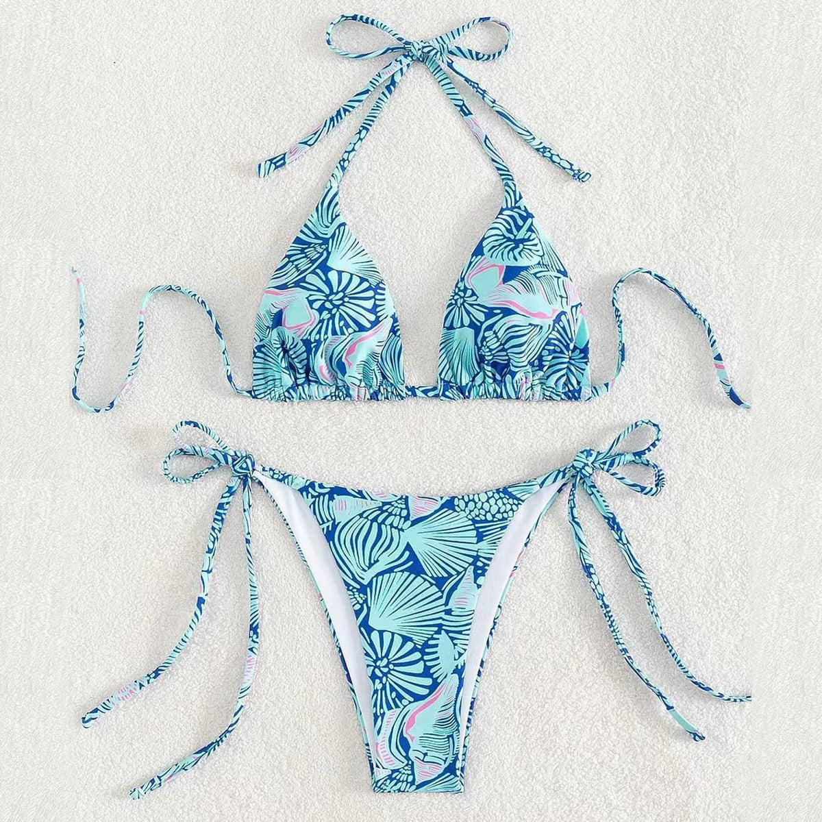 2 Piece Flower Print Bikini Swimsuit 2682